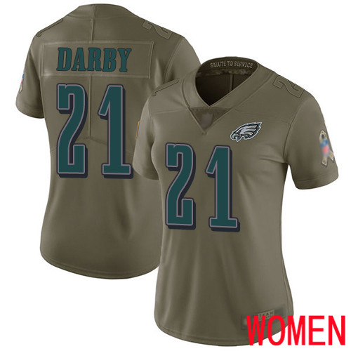 Women Philadelphia Eagles #21 Ronald Darby Limited Olive 2017 Salute to Service Football NFL Jersey->nfl t-shirts->Sports Accessory